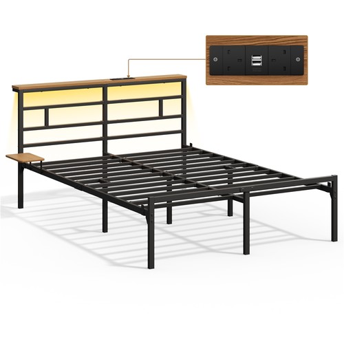 Metal bed frame with - frame,