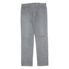 GUESS Striped Mens Jeans Grey Regular Straight W32 L34