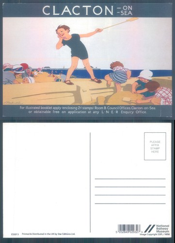 1945 postcard clacton sea - postcard, on