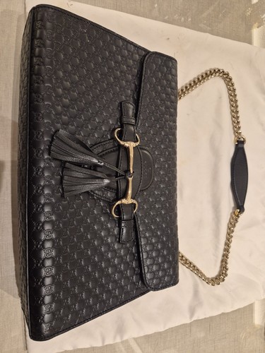 Gucci emily bag black leather - emily,