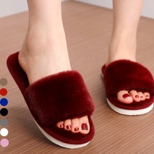 Ladies Fluffy Slippers Womens