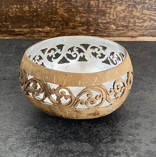 Coconut carved bowl burner - coconut, bowl/burner
