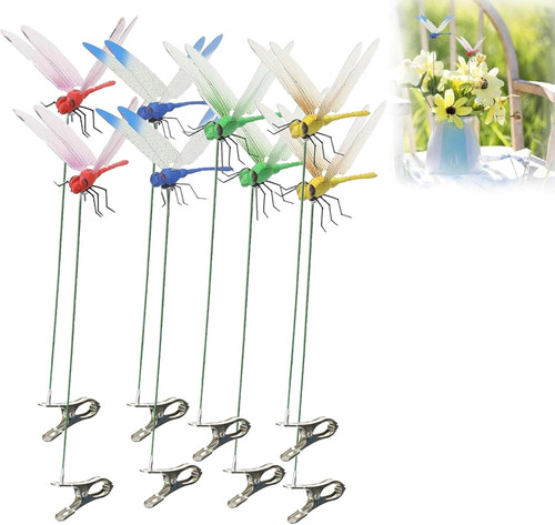 8pc fake dragonfly clip - fake,