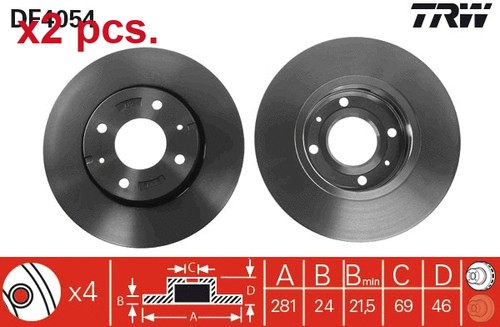 Pcs front brake - x2,