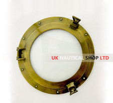 Nautical brown porthole with