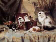HENRIETTE RONNER KNIP CAT ANIMAL CANVAS PICTURE PRINT WALL ART Fond of Jewellery