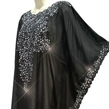 Amazing SPARKLING KAFTAN Crystal Lace Dress Wedding Party Prom Groom Loose NEW