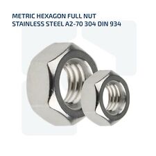 M3 M4 M5 M6 M8 M10 M12 HEX NUT FULL HEXAGON NUTS DIN 934 STAINLESS STEEL