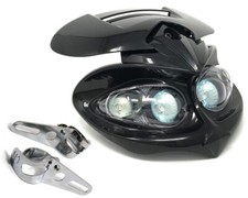 Black motorbike headlight - motorbike, with