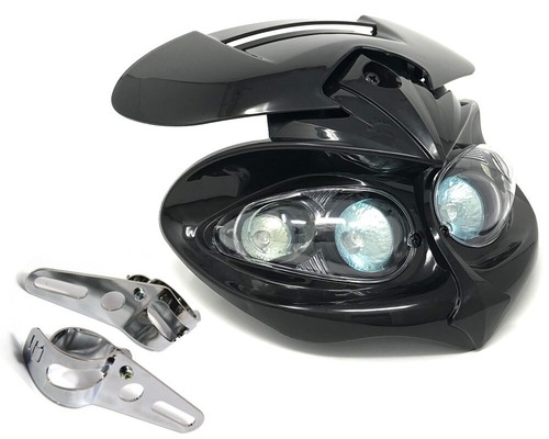 Black motorbike headlight with - headlight,
