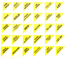 Property Sales Labels Yellow Large Triangles Estate & Letting Agents Stickers