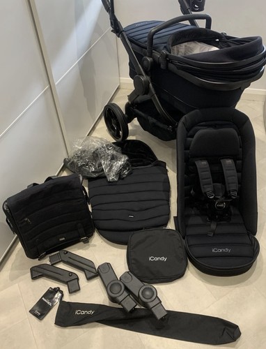 Icandy peach black pram - peach, and