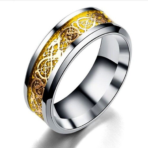 Men 8mm celtic dragon ring - uk,