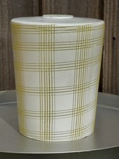 Vintage 1950’s Frosted Glass Light Shade With Yellow Gold Textured Check Design 