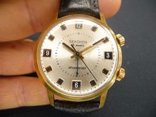 Soviet era 1970s Poljot cal.2612 Mans Alarm Watch 20mk Gold Plated
