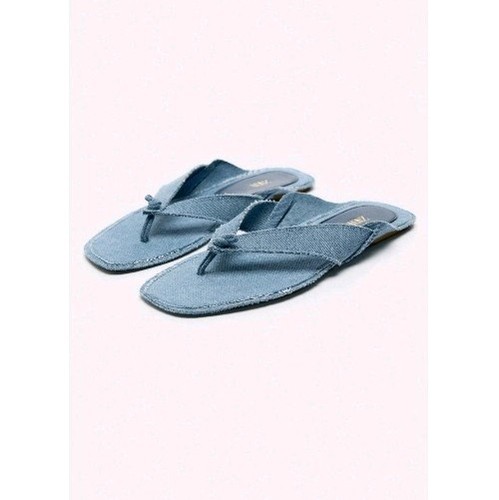 Zara blue denim flat sandals - blue,