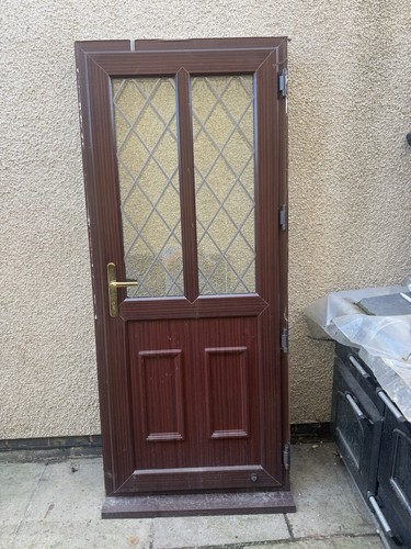 Rosewood white pvc half - pvc, half-glazed