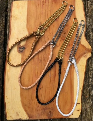 Braided leather show collar - braided,