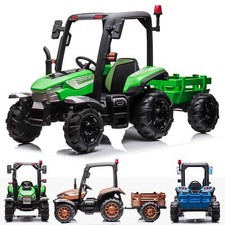 RiiRoo 24V Battery Electric Tractor With Trailer Kids Ride On Car Tractor 