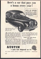 1950's Vintage Motoring Advert for AUSTIN A70 Hereford - 'You Can Depend On It'