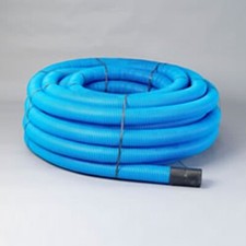 BLUE HDPE UNDERGROUND WATER MAINS CONDUIT DUCT TWIN WALL 50/63mm PIPE + TAPE