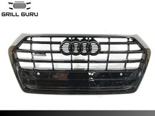 AUDI Q5 2016 - 2020 S-LINE FRONT BUMPER GRILL IN FULL GLOSS BLACK WITH BADGE NEW