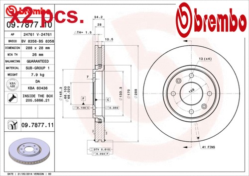 Pcs front brake disc - brake,
