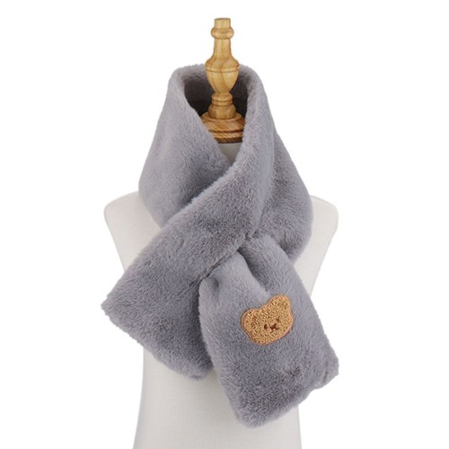 Rabbit fur plush shawl neck - plush,