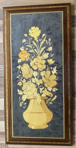 Italian marquetry panel flower - marquetry,