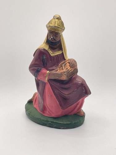 Vintage plaster nativity king - vintage,