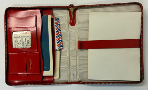 Vintage red leather compendium - vintage,