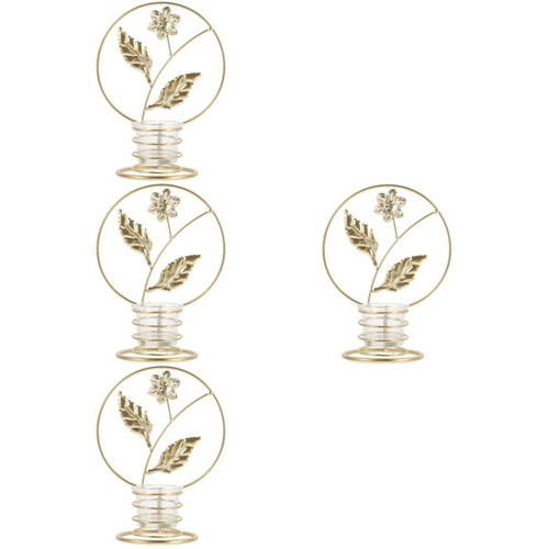 4pcs gold metal candle - gold,