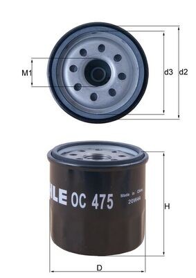 Mahle 475 oil filter - 475, for