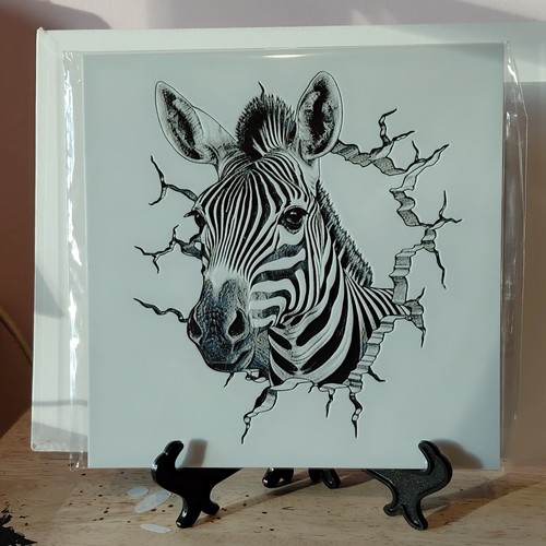 Printed zebra animal art - printed,