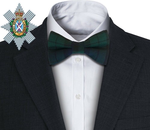 Black watch pre tied - black, bow