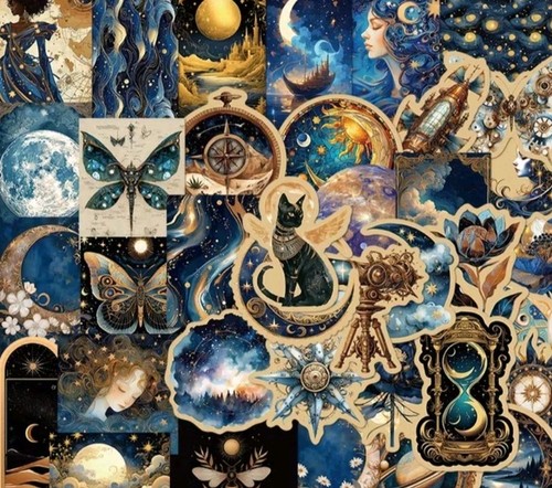 Fantasy stickers gothic moon - fantasy,
