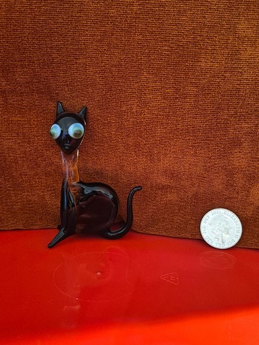 Murano style glass cat - glass,