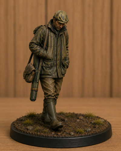 Male shooter with gun bag - male, &