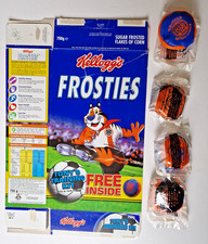 1989 Kelloggs Frosties Cereal Tony Tiger Football Buddie Ball Set & Packet