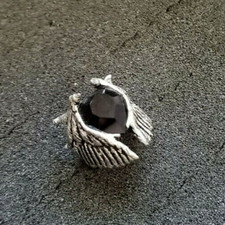 Black Heart Ring Pewter R90