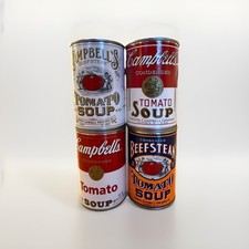 Retro Campbell’s Soup Coin Banks Set Of 4! Tin Collector Items