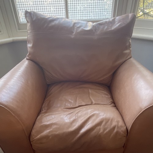 British brown leather - brown, armchair