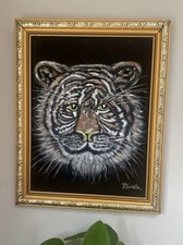 Tiger painting vintage - painting, on