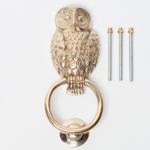 Brass owl door - brass, knocker
