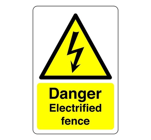 Danger electrical fence sign - ,