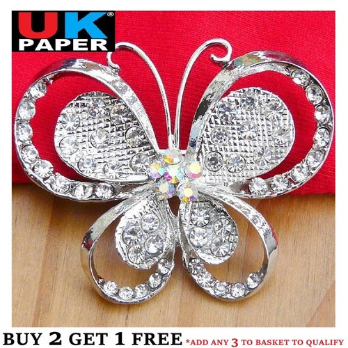 Large silver butterfly - large, 2.2"