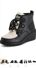 Polar Women Wedges Sherpa Boots Winter Shoes NEW Size 6.5