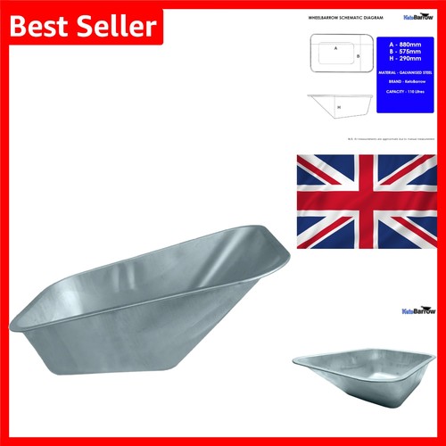 Galvanised steel wheelbarrow - steel,