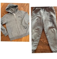 VGC Soft Cotton BOYS Puma Full Tracksuit In grey. SIZE 7-8yrs