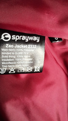 Sprayway womens jacket size